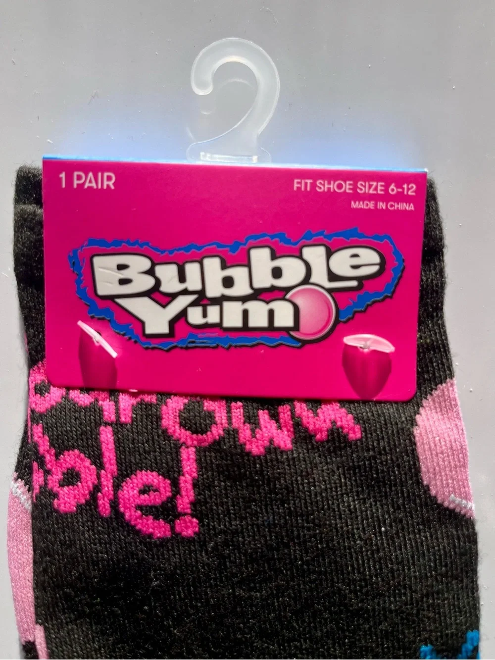 Bubble Yum Blow Your Own Bubble Novelty Unisex Socks